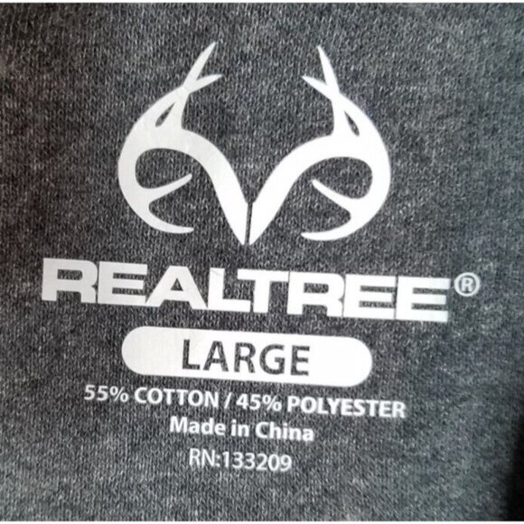 Realtree Long Sleeve Gray Deer Antlers Floral Graphic Hoodie Women's Size Large - Picture 3 of 15